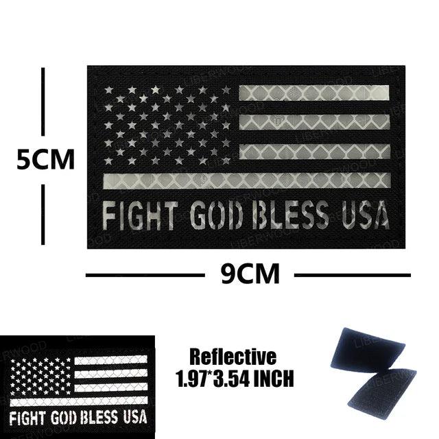 Fight God Bless Trump Patches Reflective