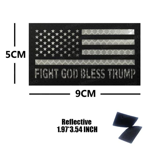 Fight God Bless Trump Patches Reflective