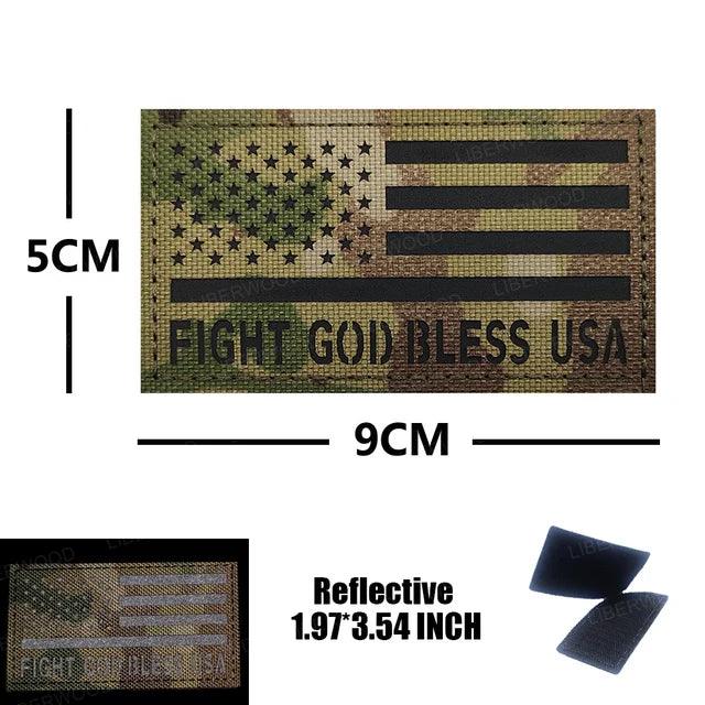 Fight God Bless Trump Patches Reflective