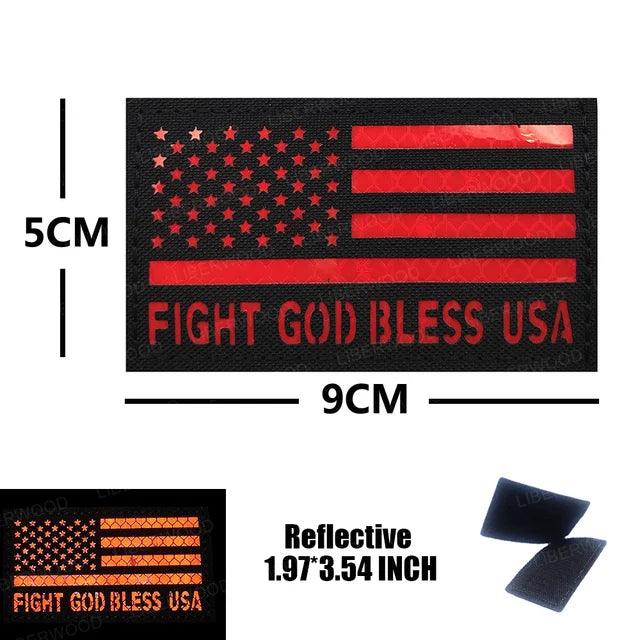 Fight God Bless Trump Patches Reflective