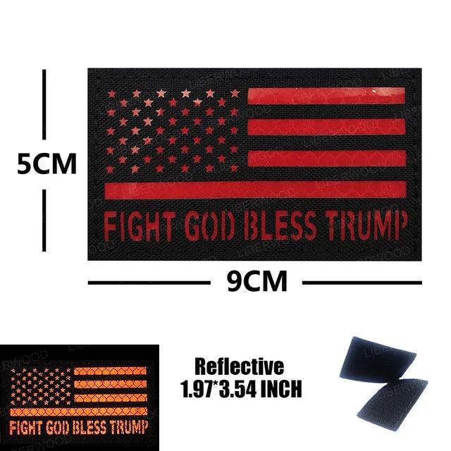 Fight God Bless Trump Patches Reflective