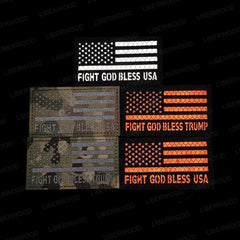 Fight God Bless Trump Patches Reflective